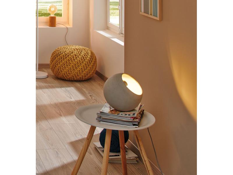 Paulmann Tischleuchte Neordic Ingram, E27 Grau Tischlampe mit Kabelschalter für ein E27 Leuchtmittel bis max. 20W