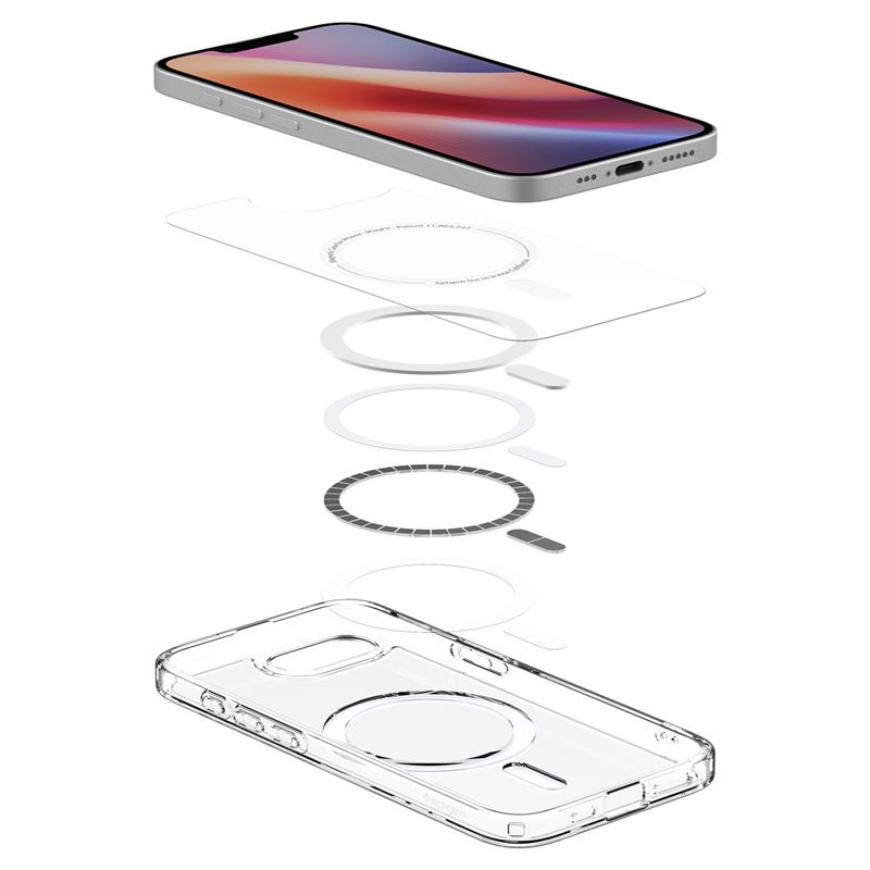 iPhone 16e Ultra Hybrid MagSafe Hülle TPU Bumper Acryl Rückseite Air Cushion Fallschutz (ACS09139) - Transparent / Weiss