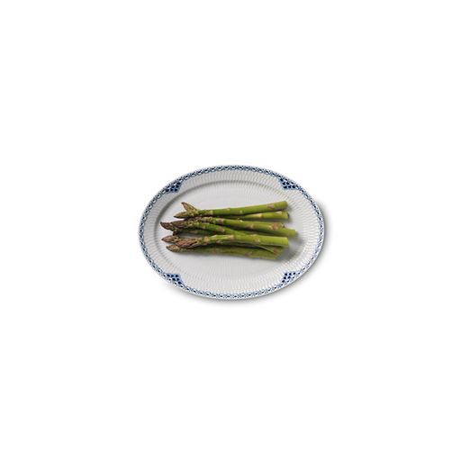 Royal Copenhagen Prinsesse Oval Tallerken, Hvid, Ø28 cm