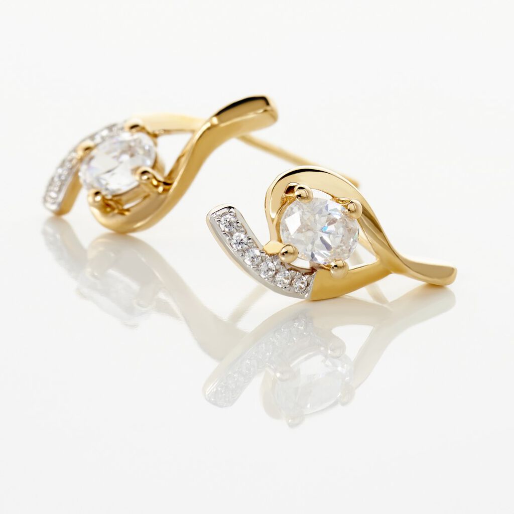Boucles D'oreilles Sagesse Or Jaune Oxyde Oxyde