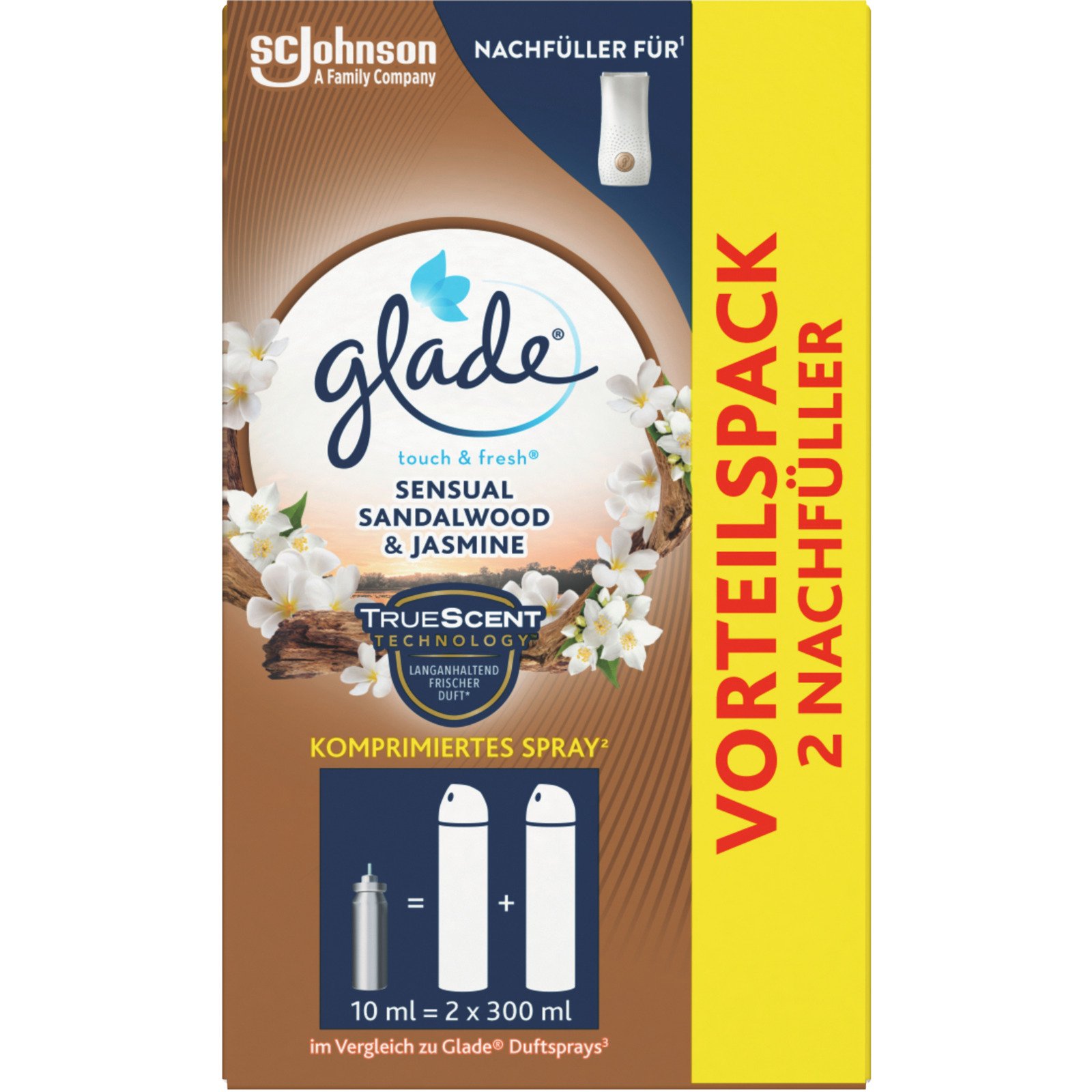 Glade Touch & Fresh Sandalwood & Jasmin Refill 2x10ml