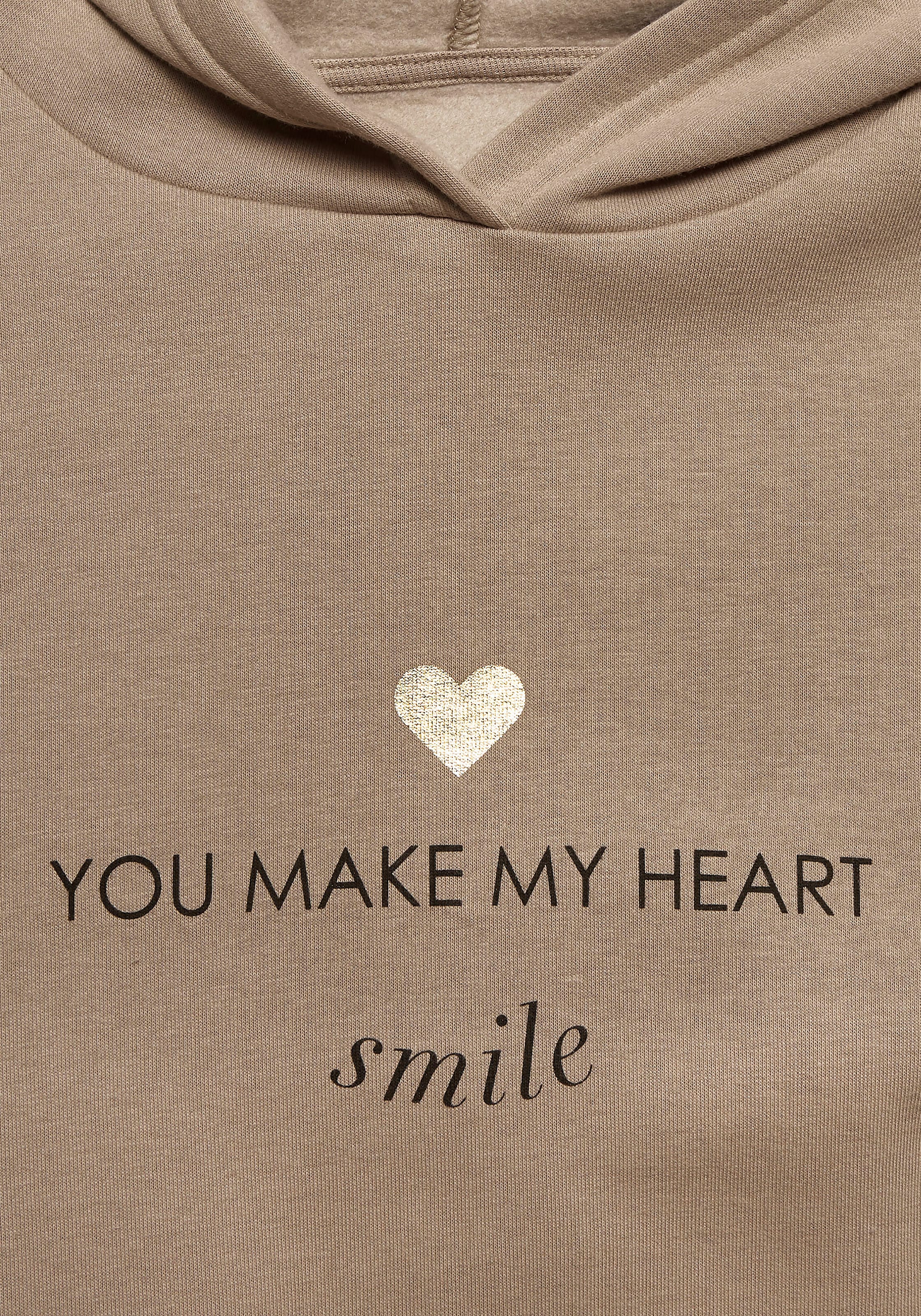LASCANA Hoodie , Lounge-/Kapuzenpullover mit Print vorne, Loungewear