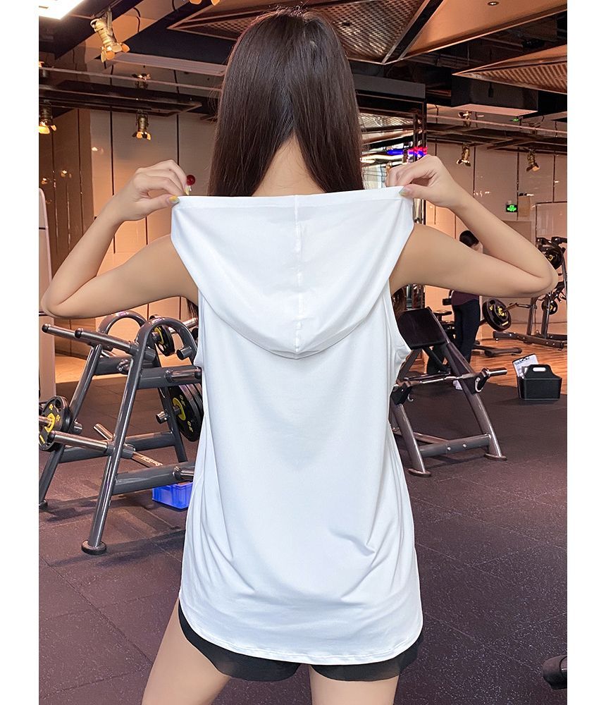 Sishan - Mouwloos sporttopje met capuchon