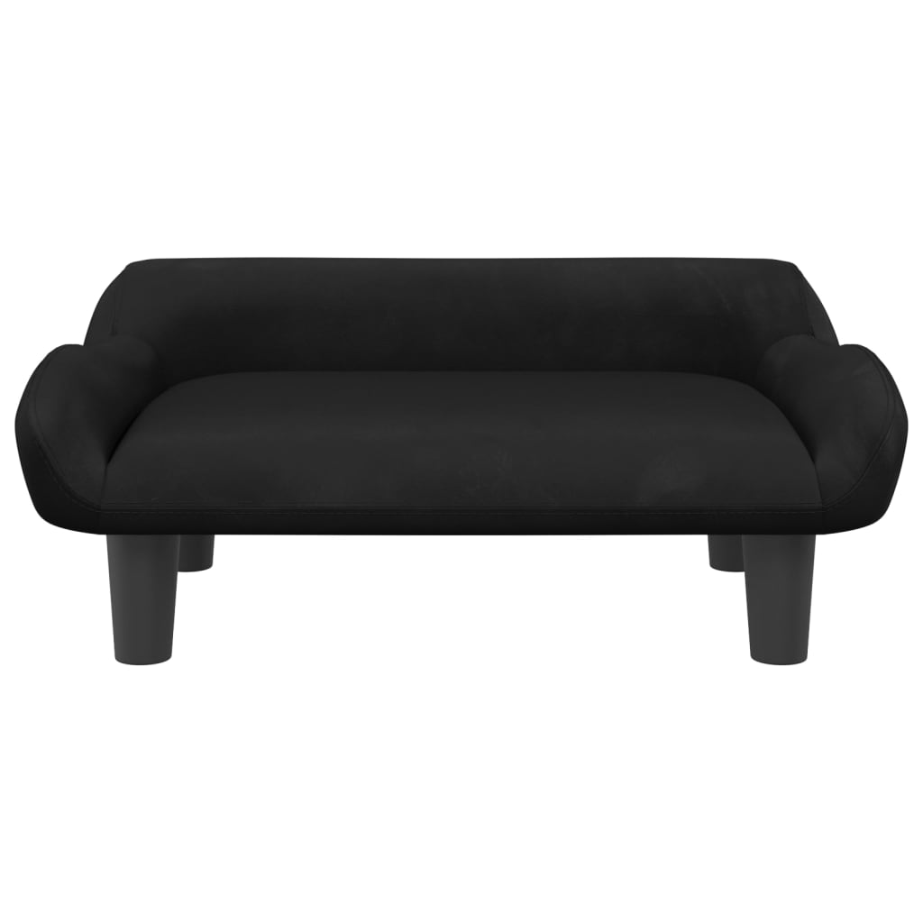 Cama para cães vidaXL em veludo preto, 70x40x24 cm