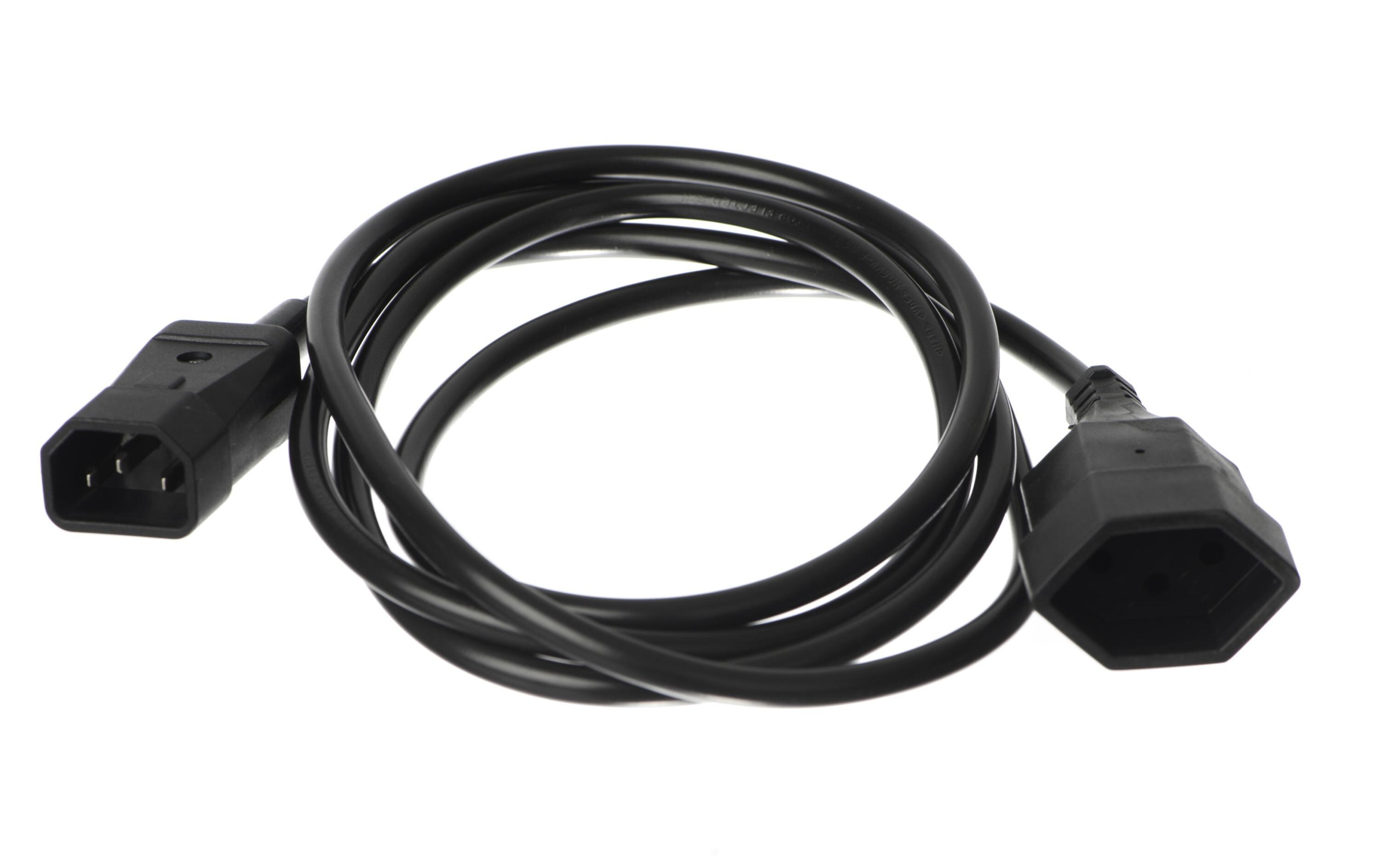 Verlängerungskabel 2 m T13 - C14 Schwarz230 V Verlängerungs-Netzkabel