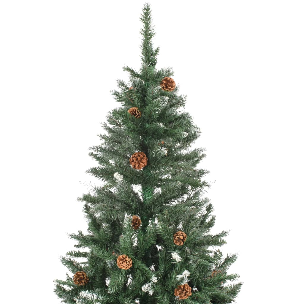 Kunstkerstboom, dennenappels, witte glitter, 150 cm