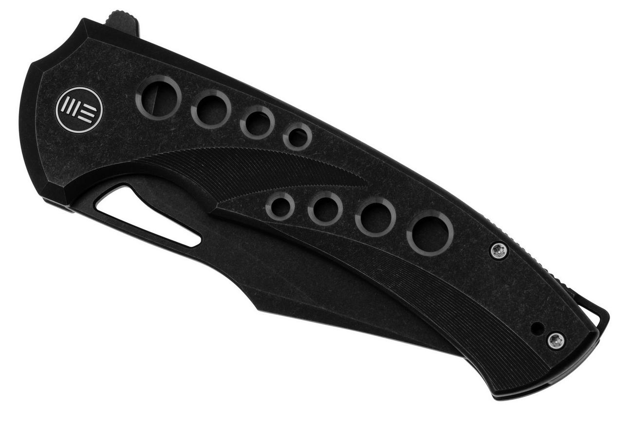WE Knife Swiftfin WE23051-1 Black Stonewashed CPM 20CV, Black Titanium, Satin Holes zakmes