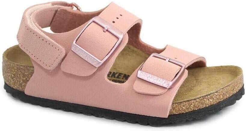 Birkenstock Kid's Milano AS Birkibuc Sandalen Narrow bruin roze