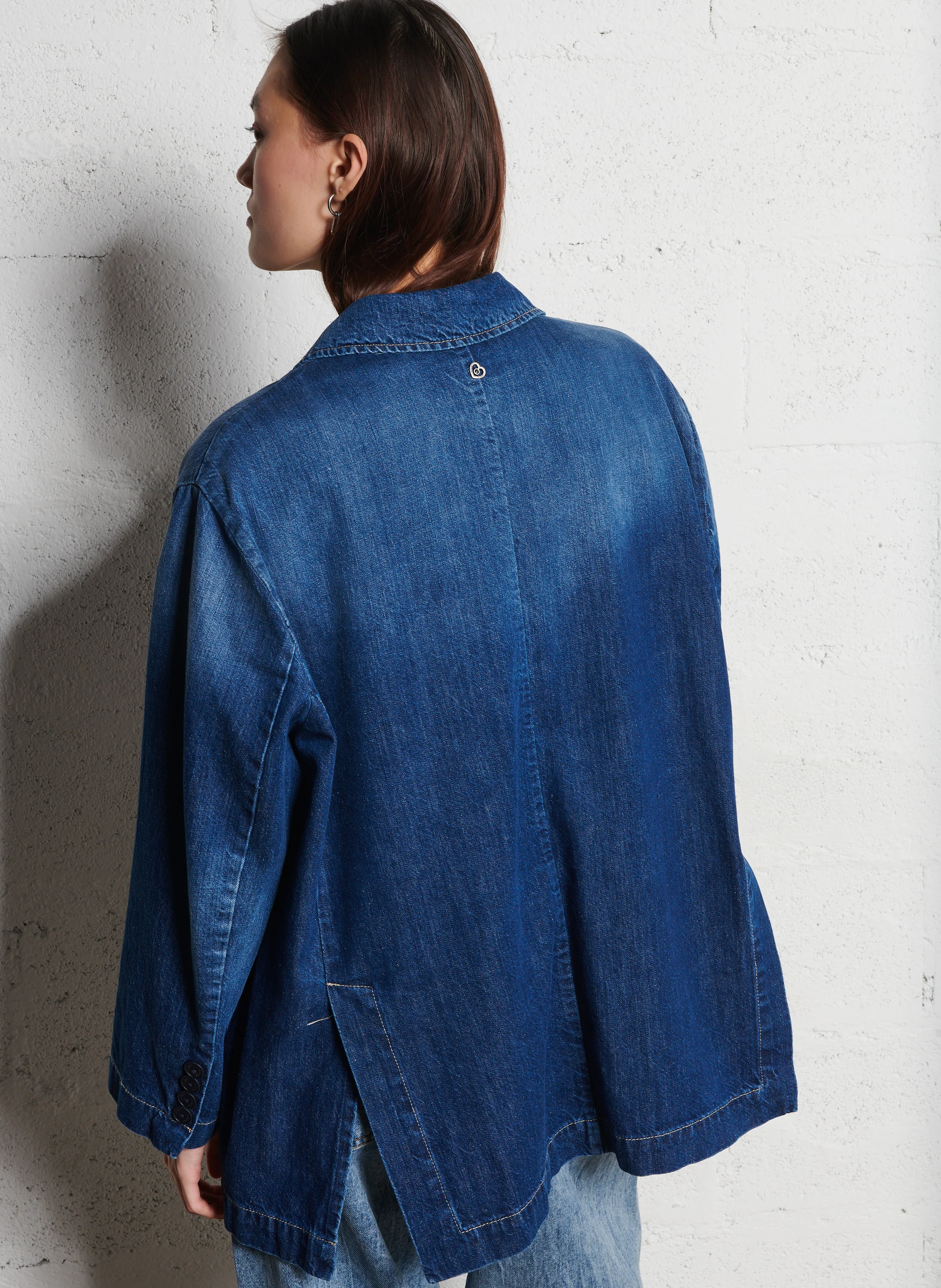 Veste en jean oversize en coton | Bleu