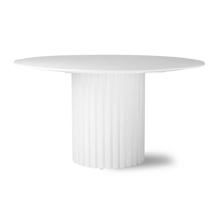 HKliving - Pillar Esstisch rund, Ø 140 cm, weiss