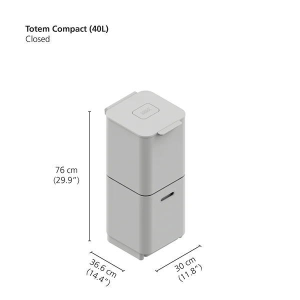 Poubelle Totem acier inoxydable 40 L - 2 compartiments 20 L Joseph Jos