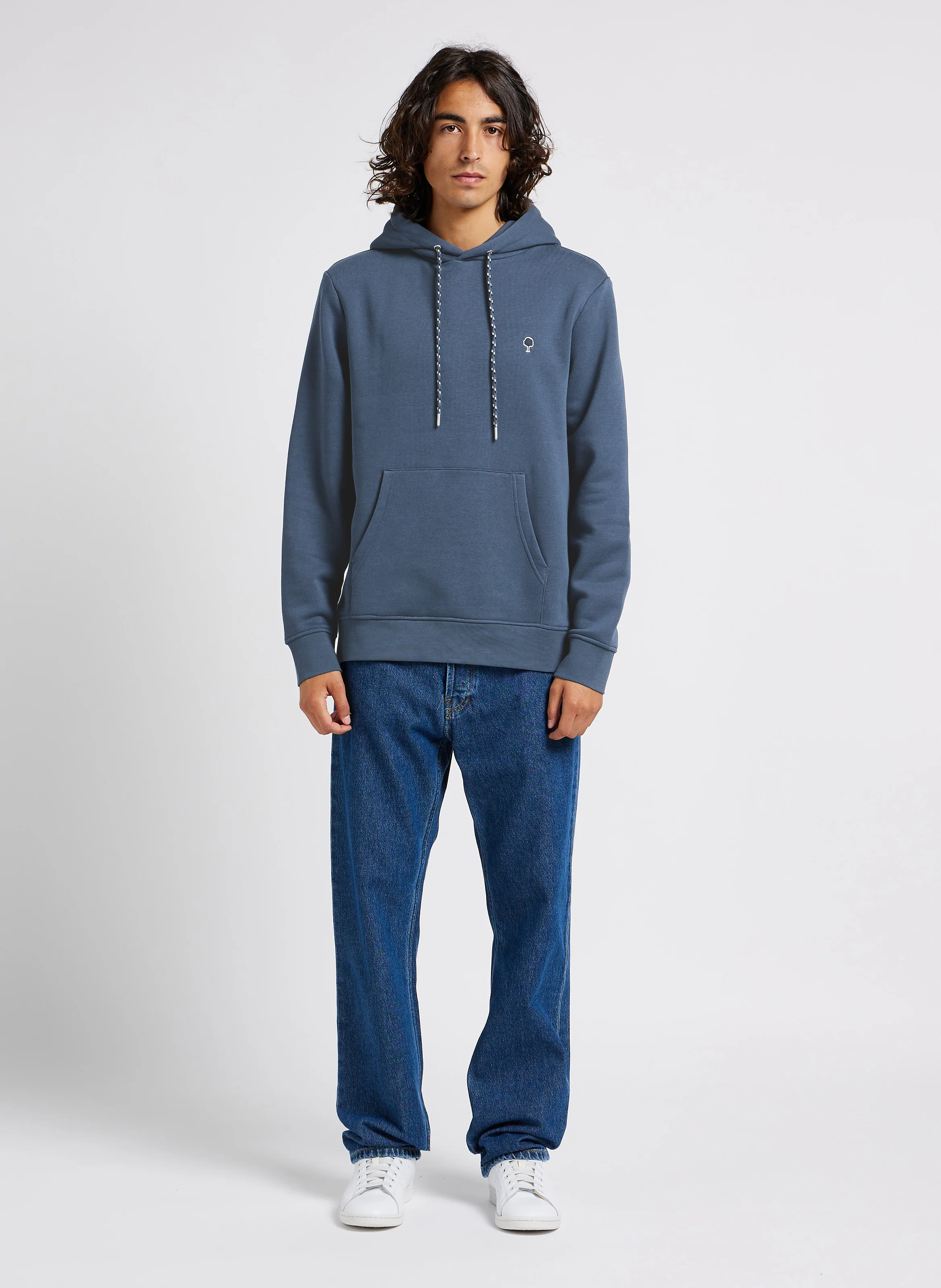 DIRAC - Sweat à capuche regular-fit en coton mélangé | Bleu