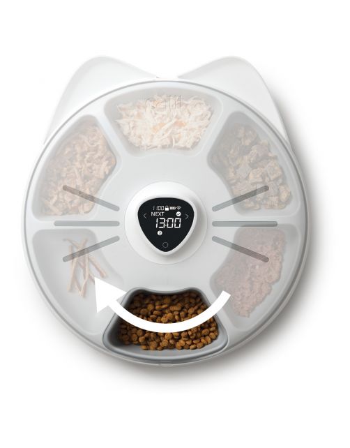 Catit Pixie Smart Feeder - 6 Maaltijden - Voederautomaat - 34x37 cm Wit