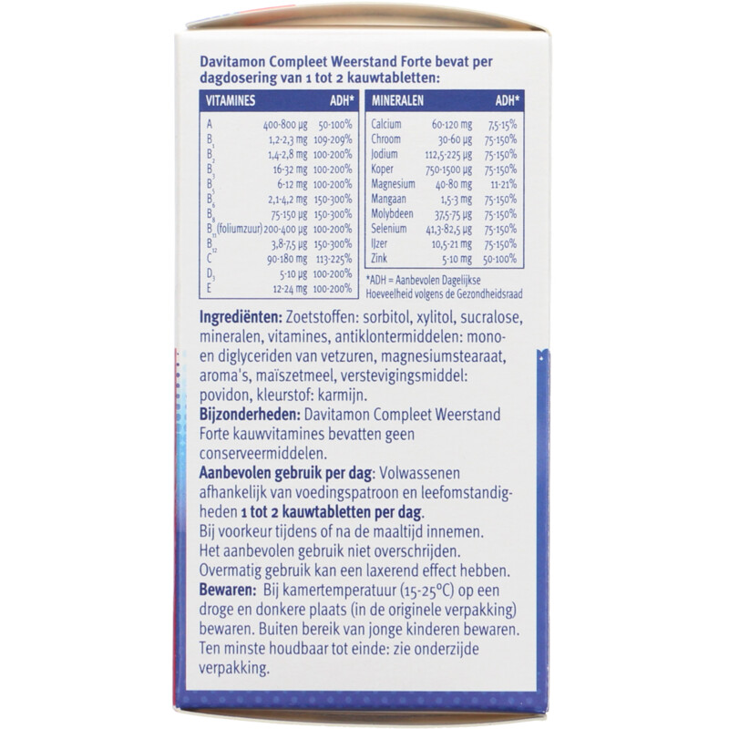 Davitamon Compleet weerstand forte kauwvitamines