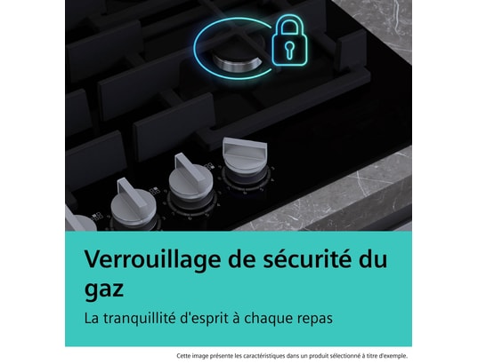 SIEMENS - Domino gaz ER3A6BI40, iQ700, stepFlame, verre vitrocéramique
