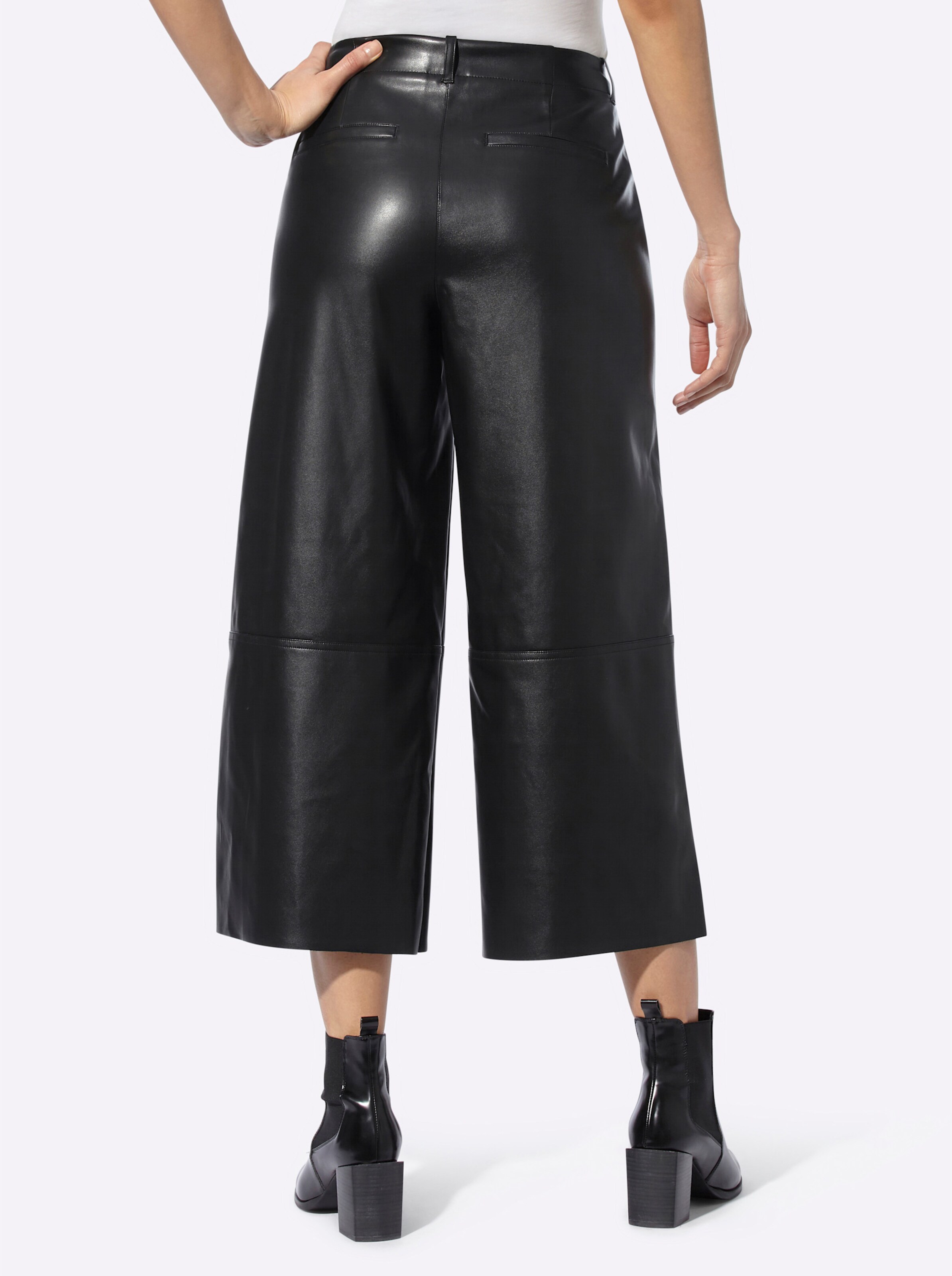 heine Lederimitat-Hose in schwarz