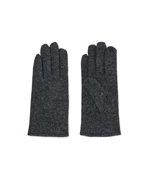 gants femme laine touchscreen noir