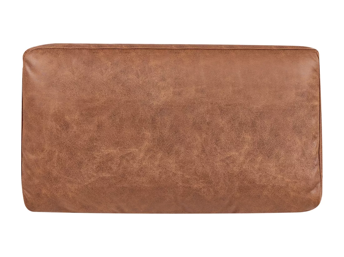 Chaise longue côté droit en cuir PU marron doré REBAIS