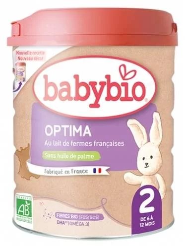 Optima 2 au Lait de Fermes Françaises de 6 à 12 Mois Bio Babybio - 800 g