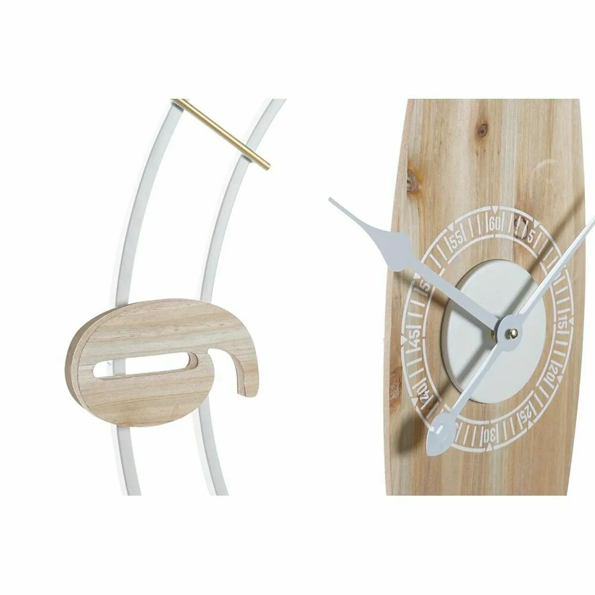 DKD Home Decor Horloge Murale Blanc Fer