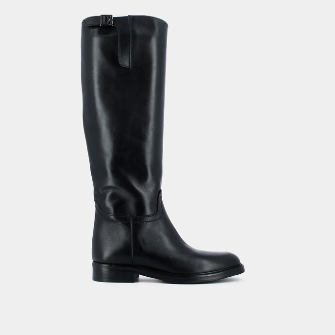 Bottes cavalières  en cuir noir