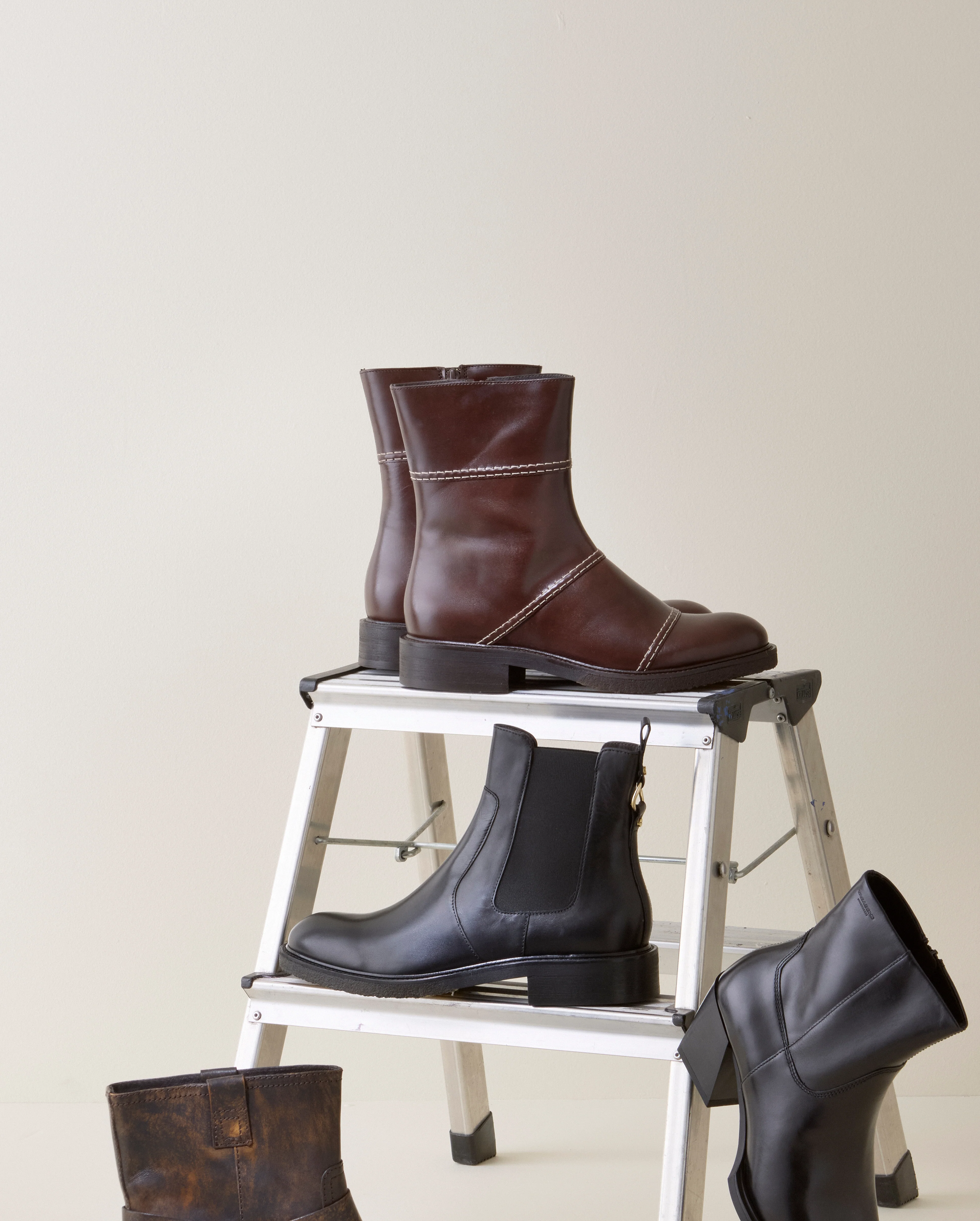 Billi Bi  A7123 Støvle med stikninger - Brown rustic oil