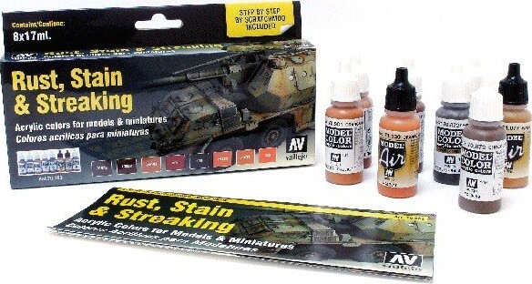 Vallejo - Model Color Maling Sæt - Rust, Stain & Streaking - 8X17 ML