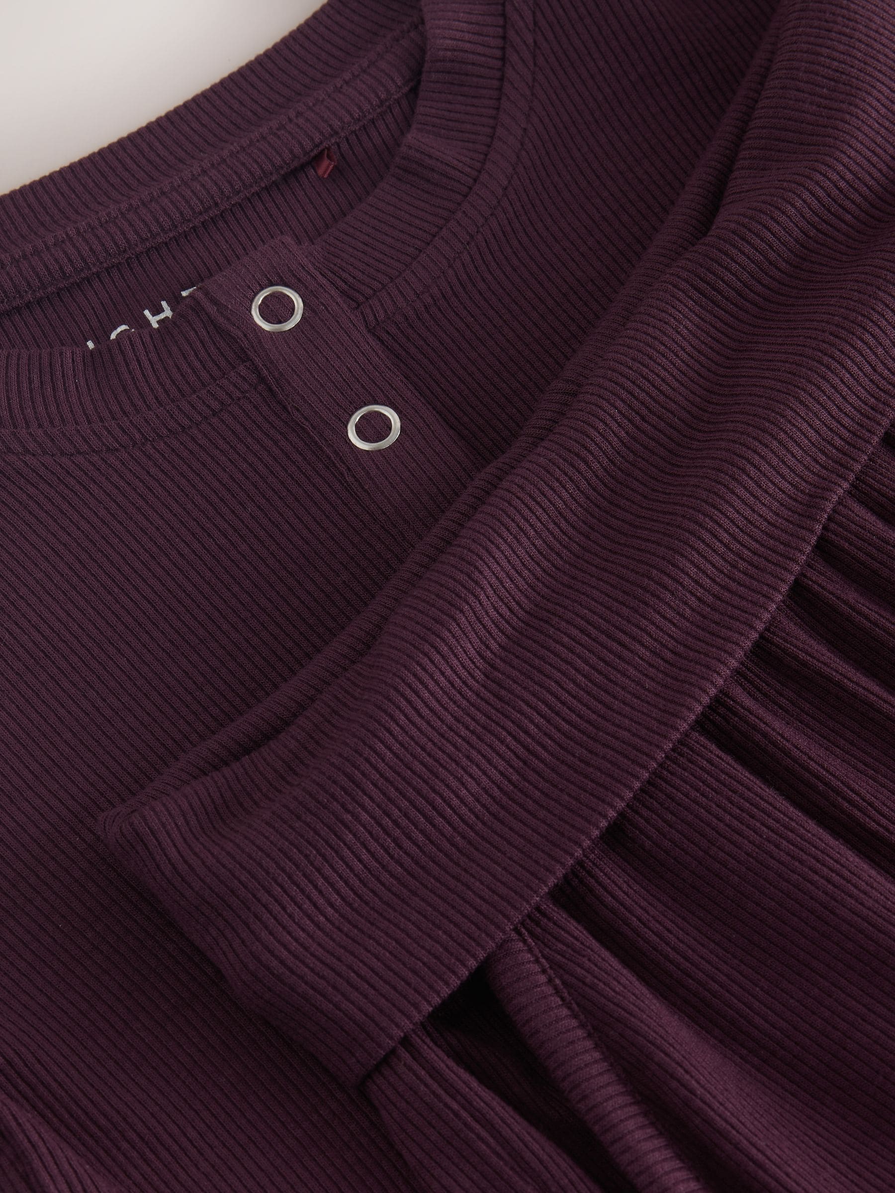 Bordeauxrood - 'Soft Folded Waistband Button Through Pyjamas (6-16yrs)