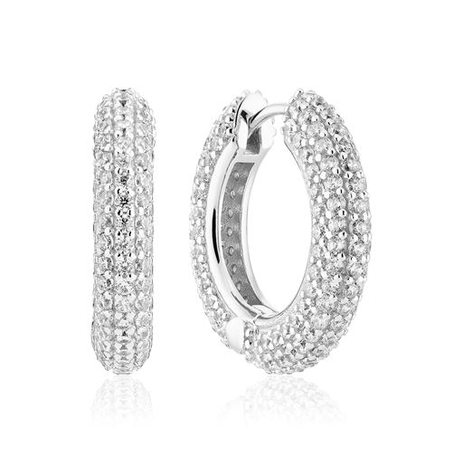Sif Jakobs Jewellery Carrara Grande Creoler, White Zirkon