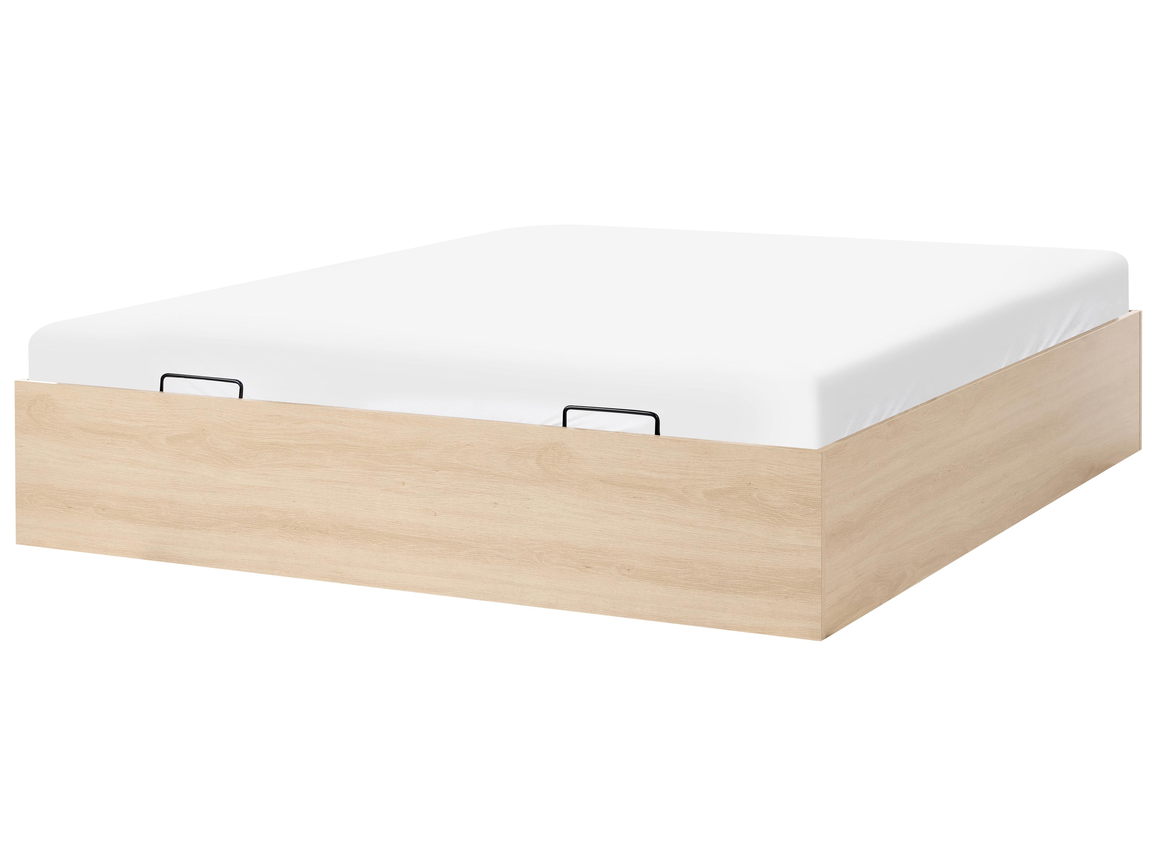 Opbergbed zonder hoofdbord ETEL 180 x 200 cm Lichtbruin
