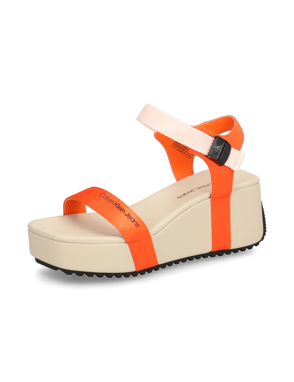 WEDGE BLOCK SANDAL SATIN/HW