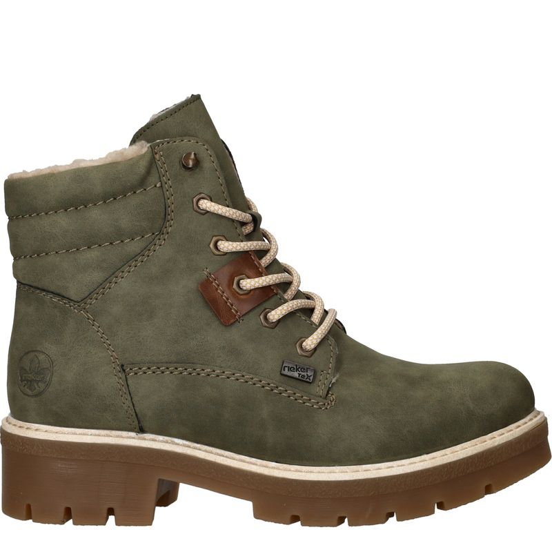 Rieker Veterboots Groen Dames