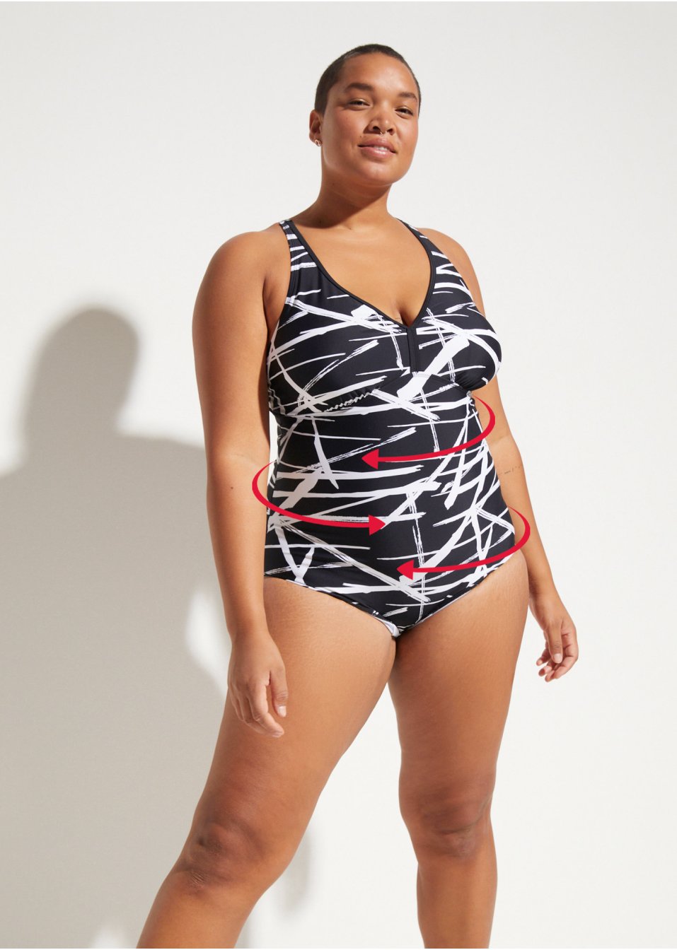 Maillot 1 pièce avec polyamide recyclé, effet sculptant léger
