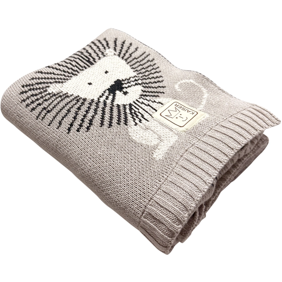 Kaiser Babydecke LION organic cotton stone natural black