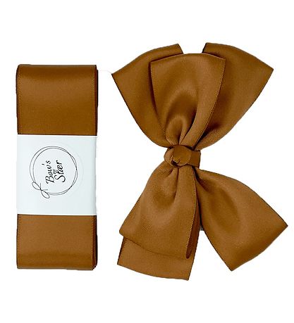 By St?r D?bsb?nd m. Sl?jfe - Satin - DouBlå Bow - Golden Br