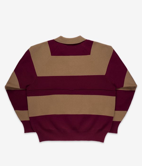 Evisen High Gauge Knit Rugby Sweatshirt (burgundy)