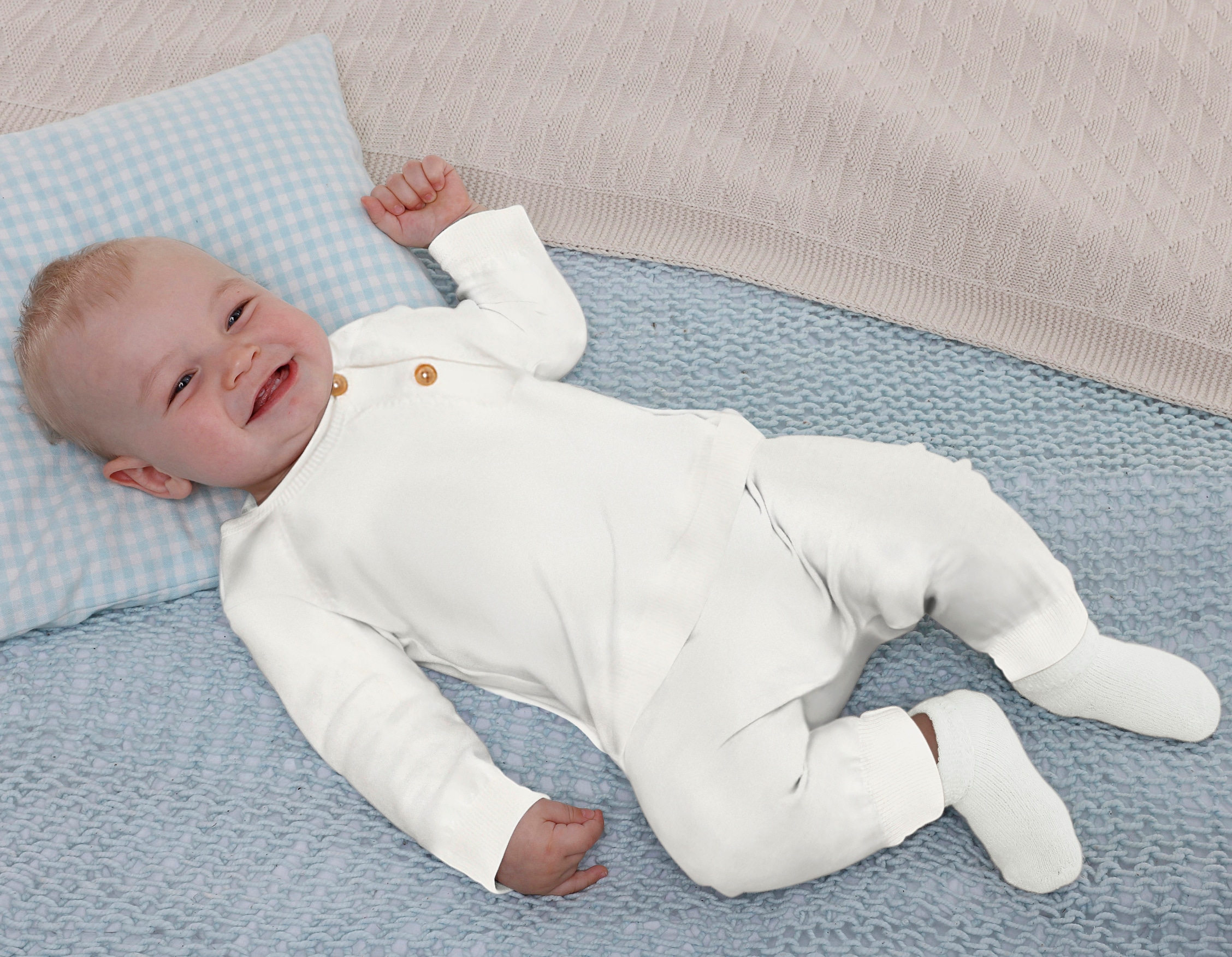 KIDSWORLD Neugeborenen-Geschenkset », 2tlg. Baby-Strickset - NEUE KOLLEKTION«, 2 Stk. , Baby-Strickset aus Bio-Baumwolle