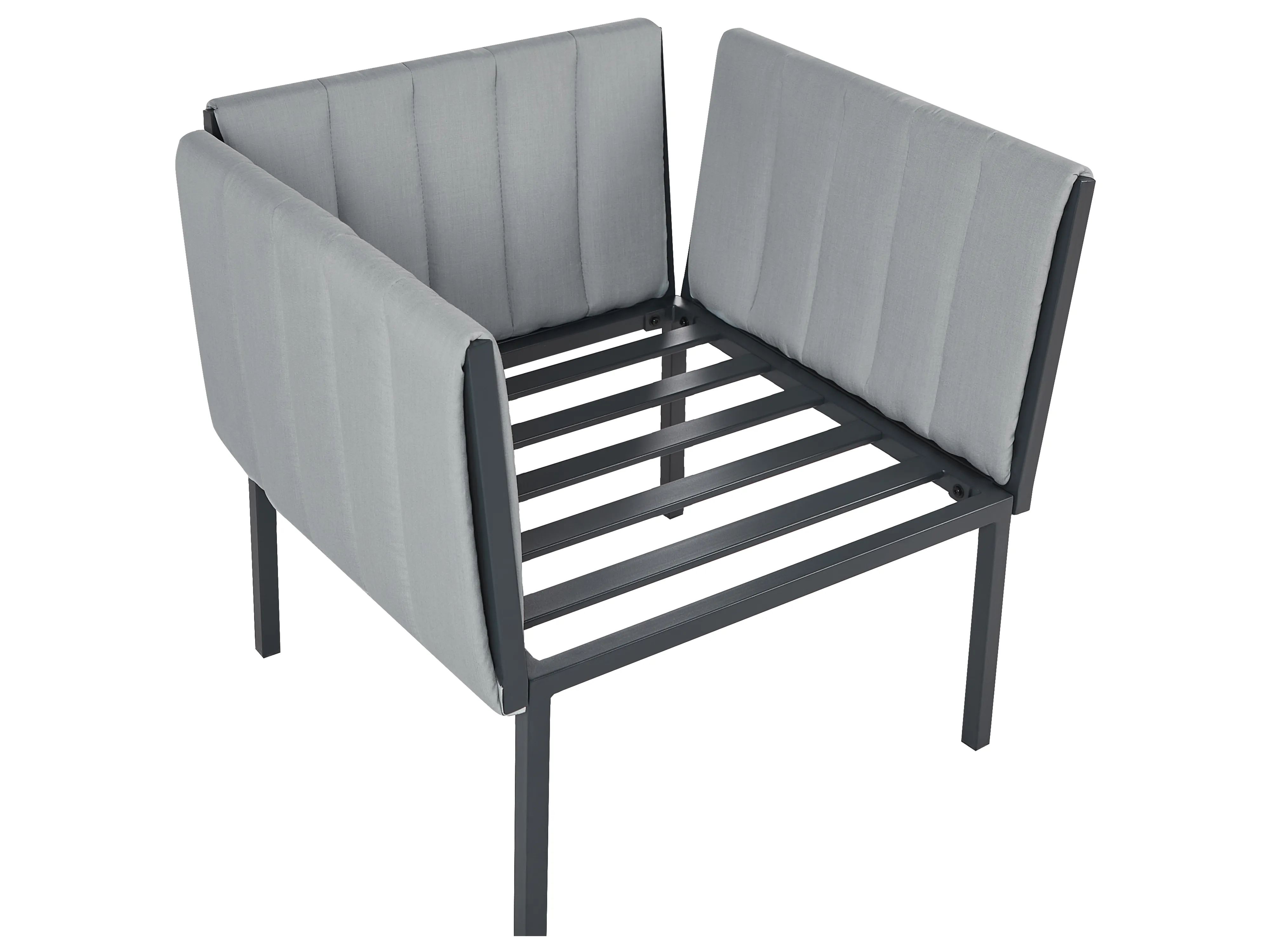 Loungeset met tafel 5-zits SKALA Metaal Donkergrijs