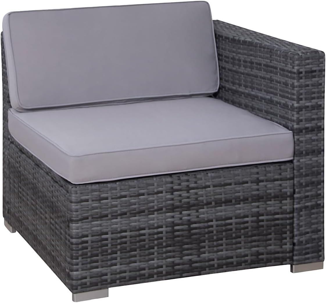 SVITA Lugano Garten-Lounge Polyrattan Garten-Set Sofa-Set Garnitur Gartenmöbel Couch-Set Grau