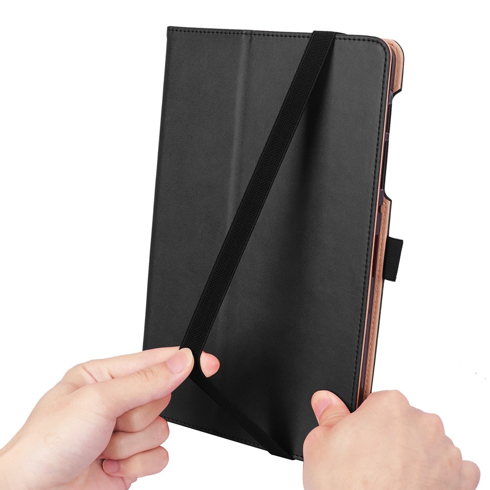 Samsung Galaxy Tab S6 Lite (2024/2022/2020) Leder Tasche Flip Cover mit Handschlaufe - Schwarz
