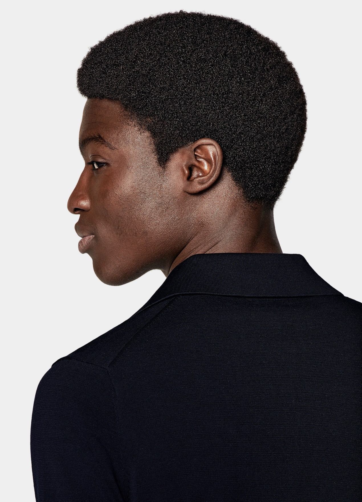 Cardigan type polo bleu marine