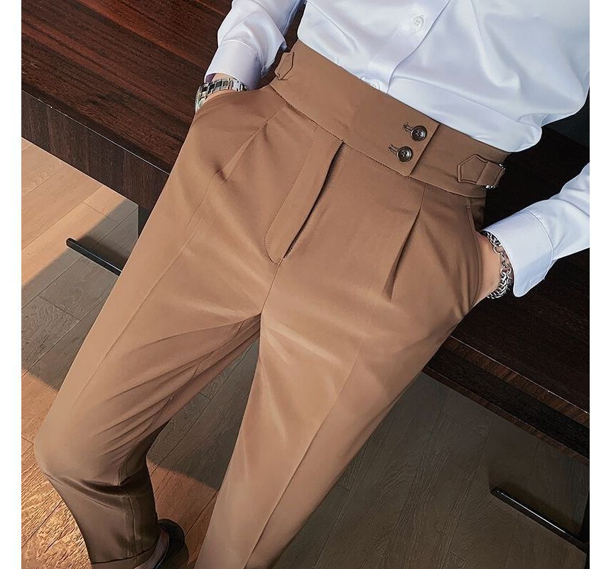 GRAYCIOUS - Hoge taille, effen, taps toelopende pantalon