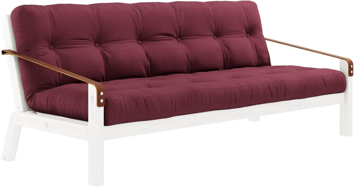 Karup Design, Poetry Sofabed, Schlafsofa, Gestell: Weiß, Matratze: Bordeaux
