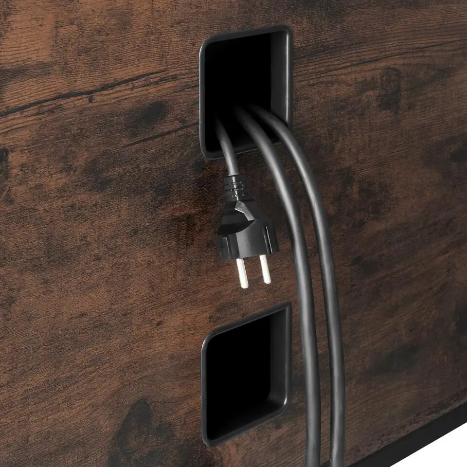 tectake TV-meubel Carlow 110x41,5x50,5cm, Industrieel Hout Donker, Rustiek