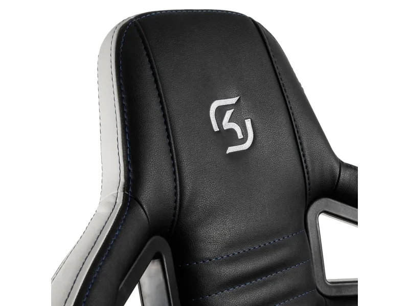 Noblechairs EPIC SK Gaming Edition - Spillestol - ergonomisk - armstøtter - T-formet - vippe - drejeled - polyuretan-læder - sort, hvid, blå