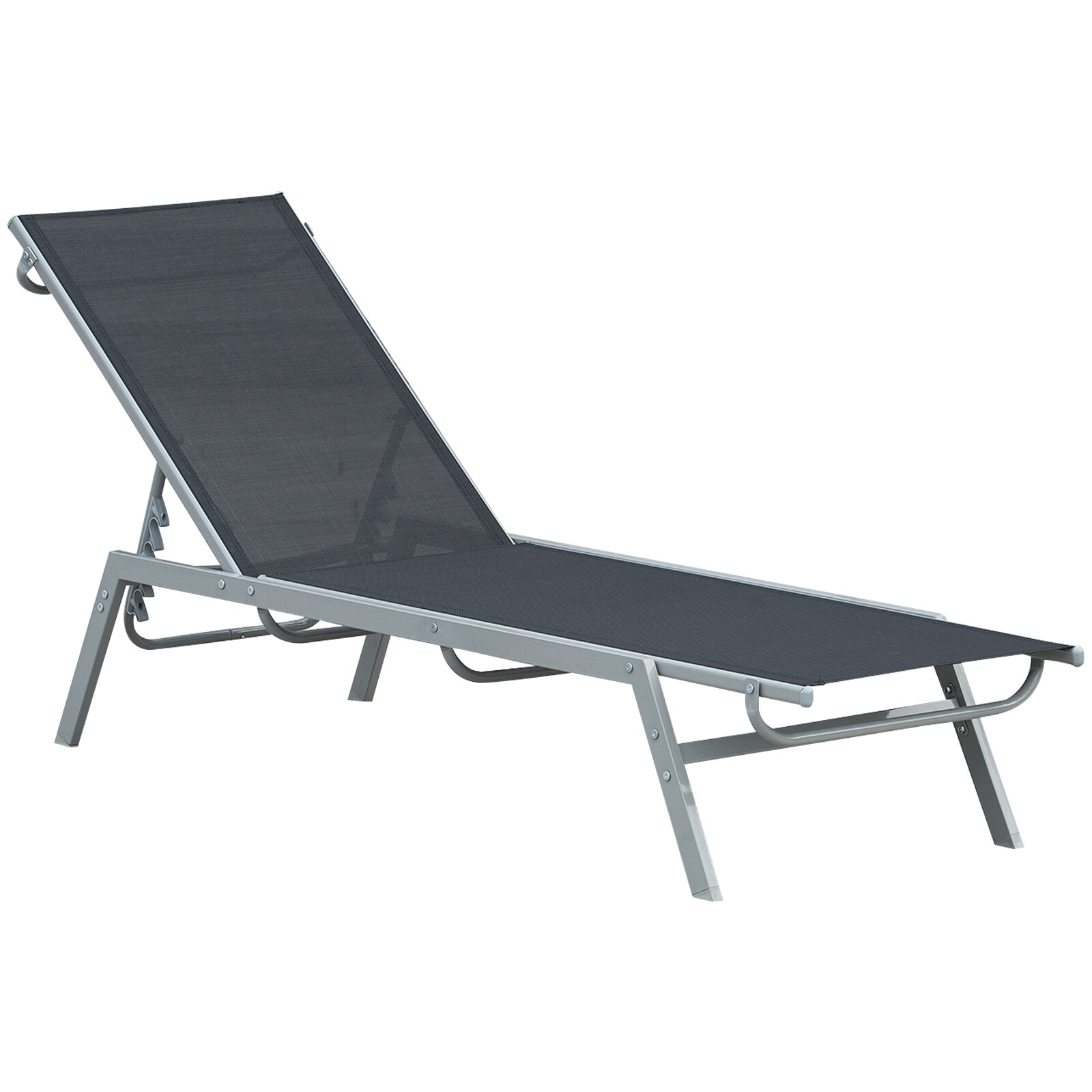 Outsunny Gartenliege mit verstellbarer Rückenlehne 170 x 58 x 97 cm (LxBxH)