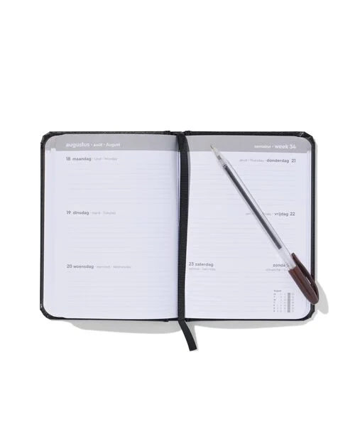 agenda 2025 A6 PU noir