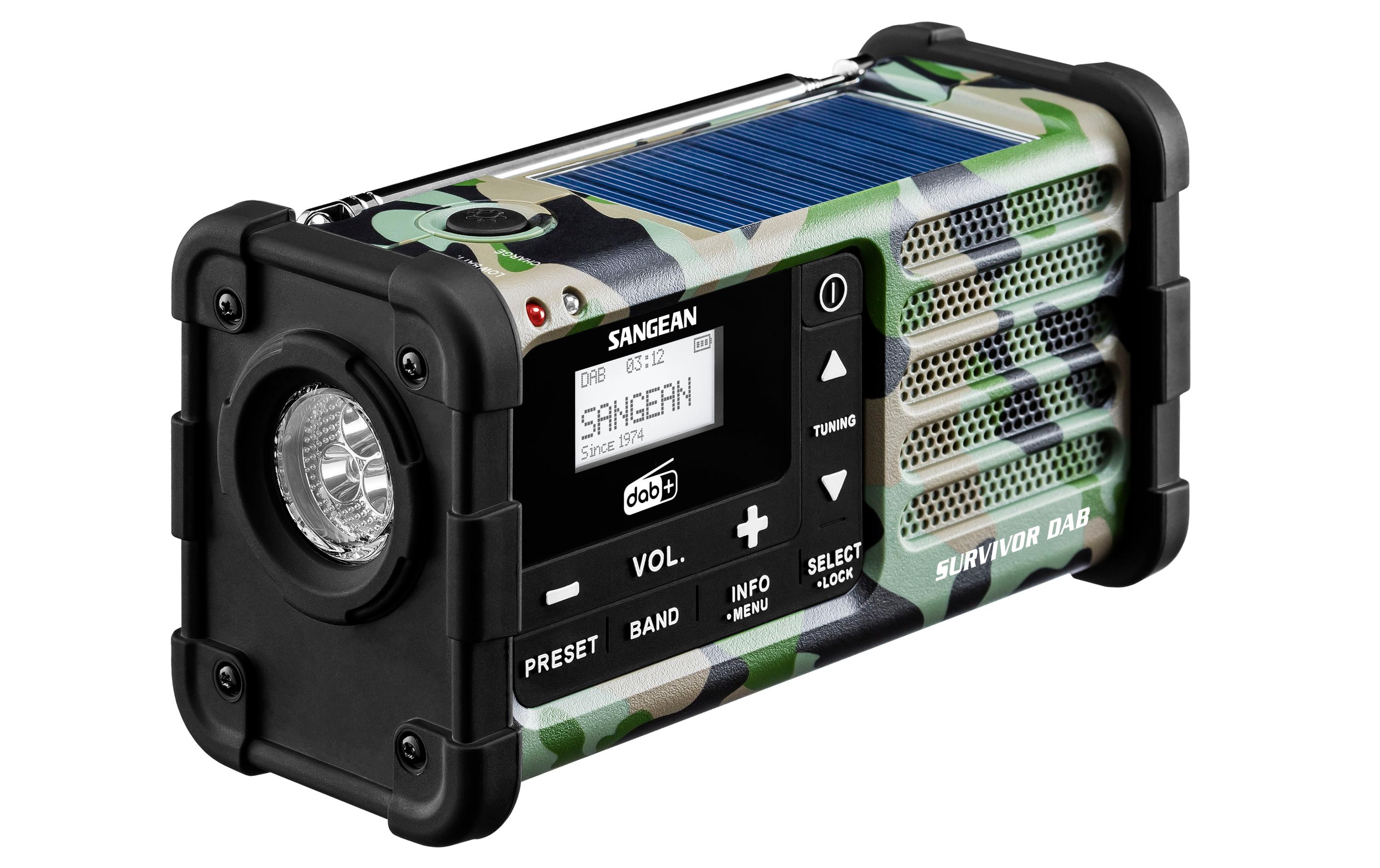 DAB+ Radio Survivor DAB Camouflage<br>Wiederaufladbares Notfallradio / Kurbelradio