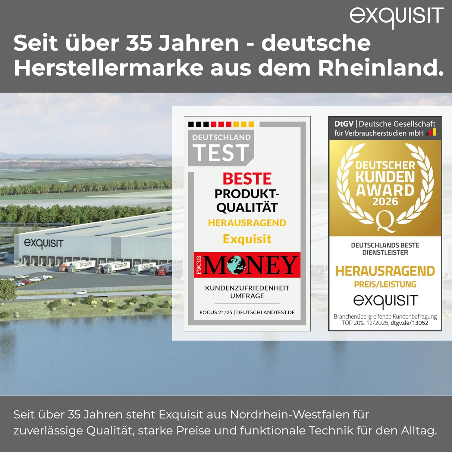 Exquisit Waschmaschine | 6 kg Nennkapazität, 1000 U/Min, Energieklasse A, 76 dB(A), 85 x 60 x 44 cm | 16 Programme, Eco 40-60, Kurzprogramm, manuelle Temperaturwahl, Aquastop | WA56110-020A weiss