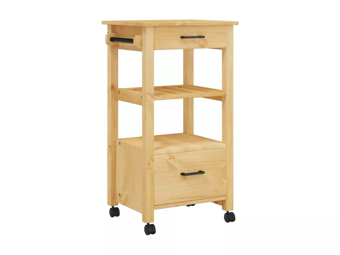 Chariot de cuisine MONZA 48x40x90 cm bois massif de pin